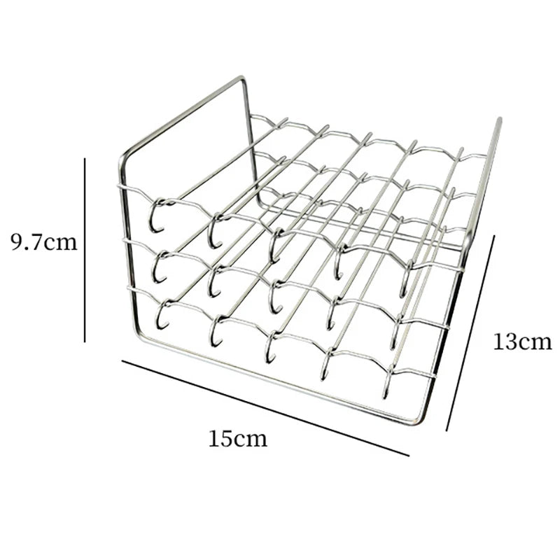 Air Fryer Skewer Stand Vertical Multi-pin Stainless Steel BBQ Holder Qme