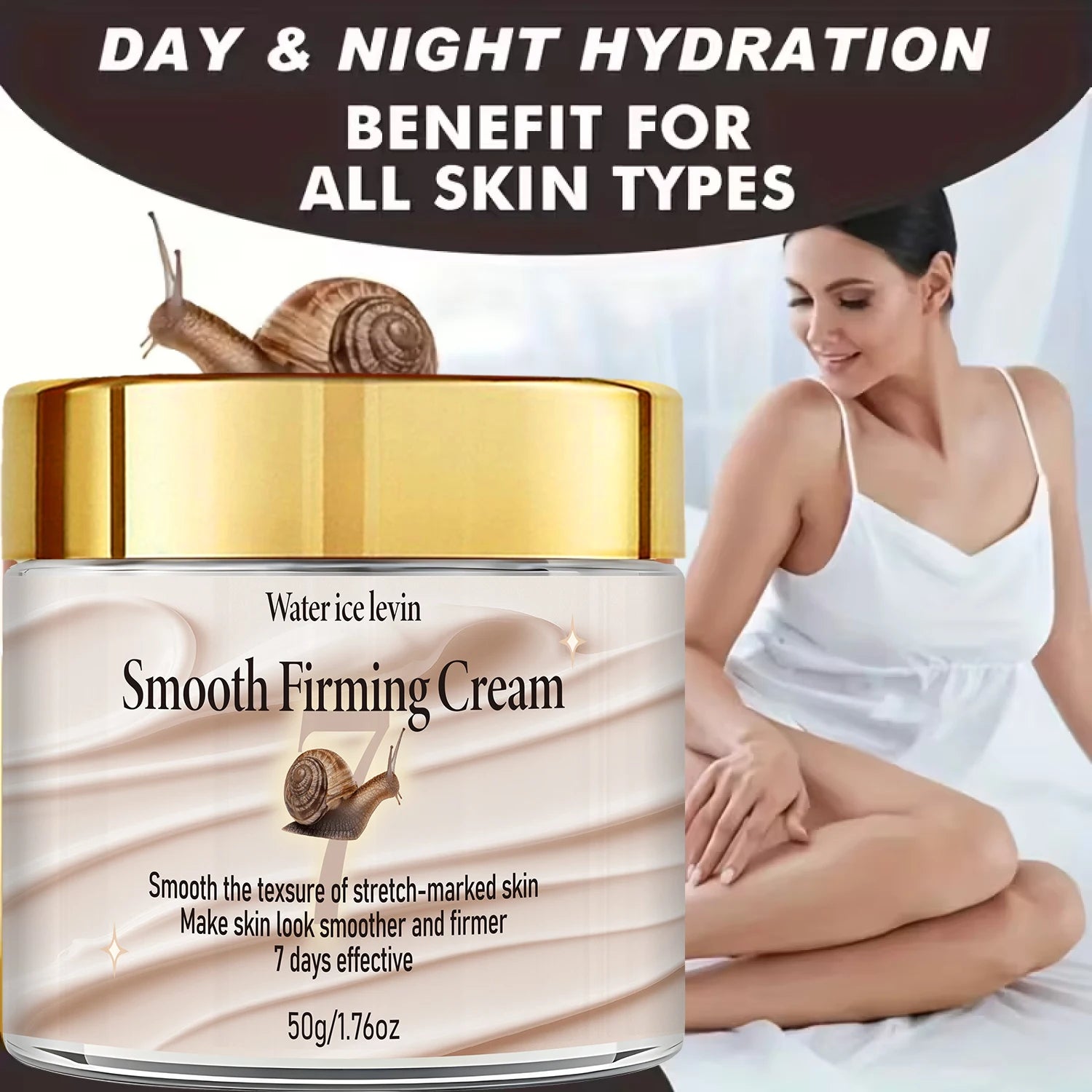 Snail Retinol Firming Cream - 7 Days Effective, Collagen & Shea Butter Infused, Smooth Stretch Marks & Firm Skin Qme