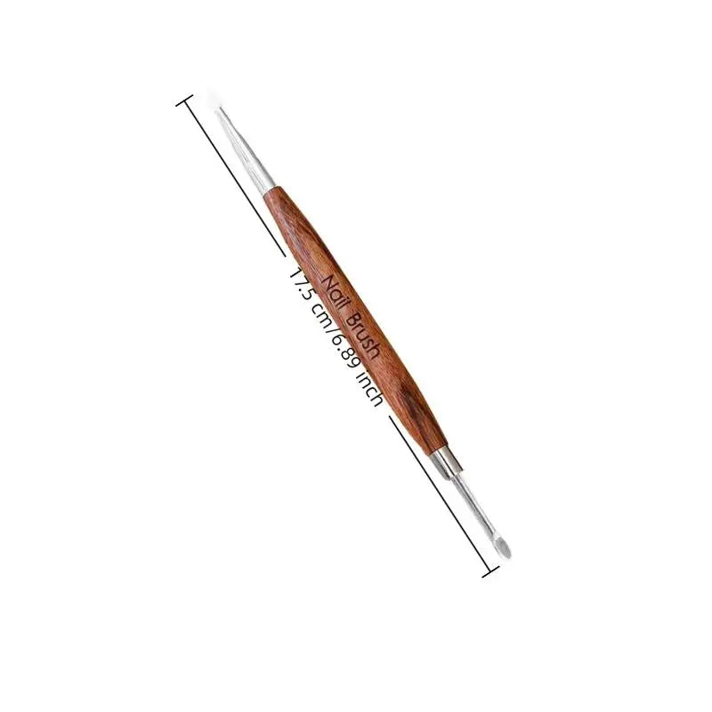 Wood Double Headed Nail Art Brush Carving Flower Painting Pen Mixing Qme one size