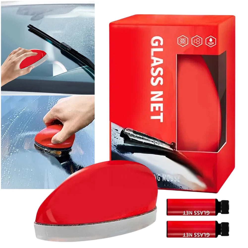 Glass Cleaning Board Car Windshield Water Spots Stain Removal Paste Car Glass Cleaning Mouse Car Cleaning Detailing Qme