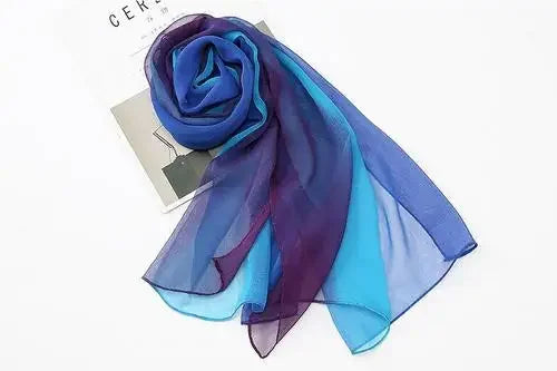 160*50cm Gradient Fashion Chiffon Scarf Women's Long Wraps and Shawls Lady Spring Autumn Scarves Bandana Hijab Stoles Qme