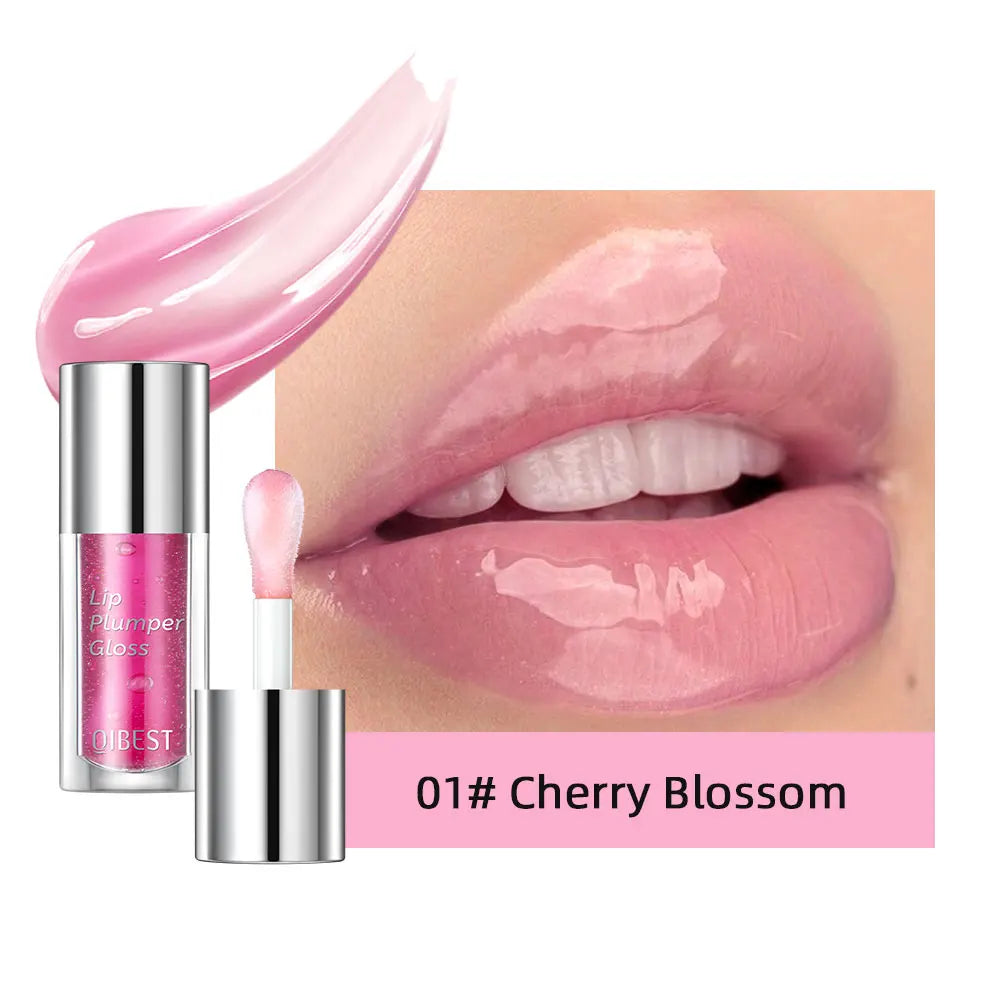 Crystal Jelly Moisturize Lip Oil Plumping Lip Gloss Natural Moisturizer Long-lasting Lip Balm Lip Care Makeup Lip Plumper Qme 01 Cherry Blossom