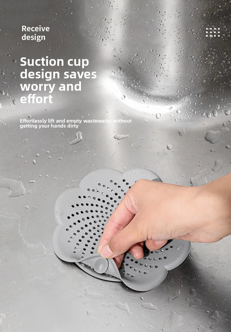 Silicone Flower Drain Cover Kitchen Bathroom Anti-Clogging Anti-Odor Anti-Insect Floor Drain Filter Hair Catcher Sink Strainer Qme