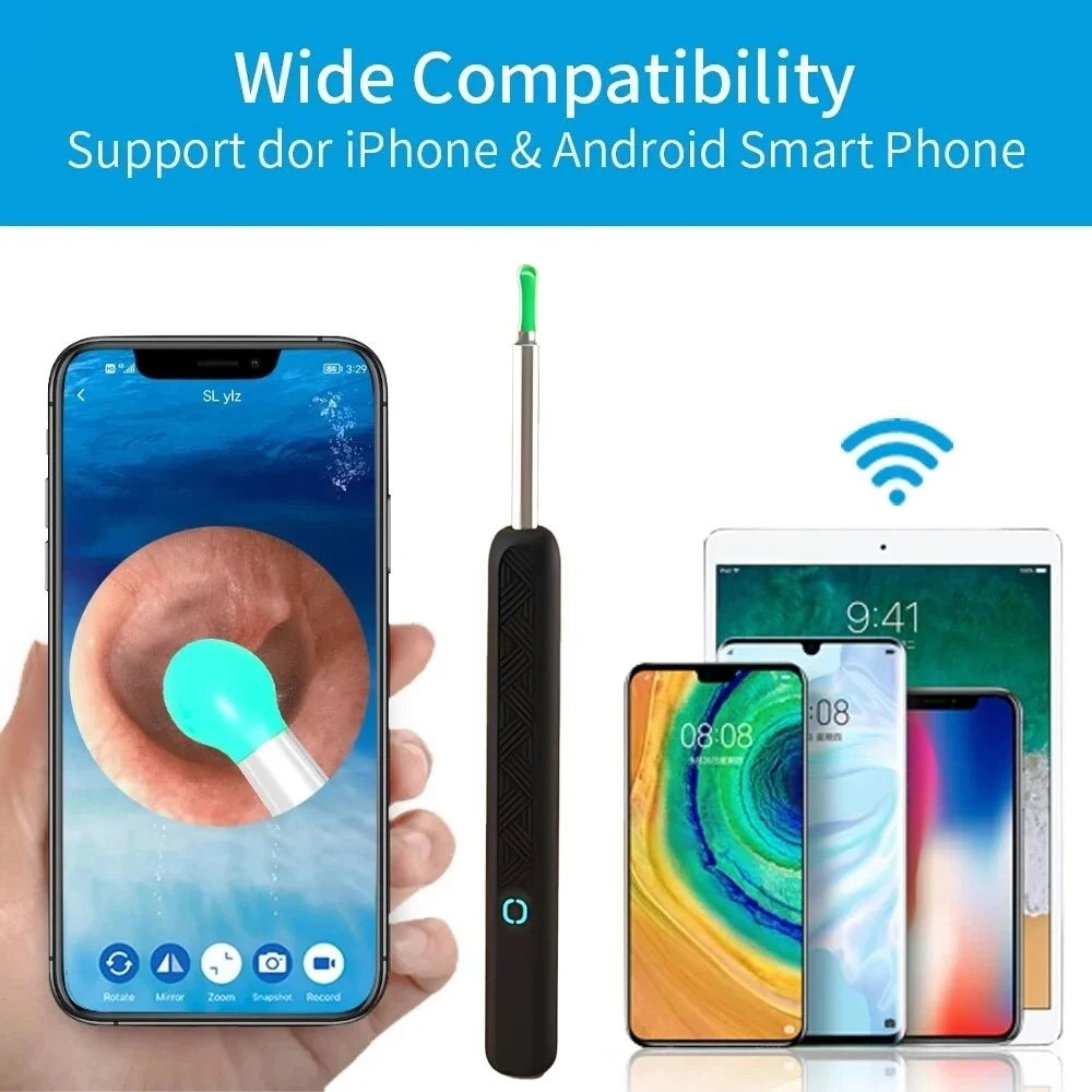 Smart Visual Ear Cleaner HD Camera Wireless WiFi Ear Cleaner Full Set USB Charging LED Lights Ear Cleaning Tools Oral Inspection Qme