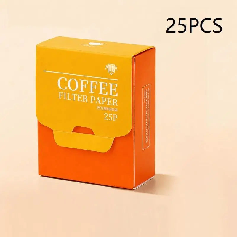 25 Disposable Hanging Ear Coffee Filters Food Grade Portable Espresso Qme 25PCS
