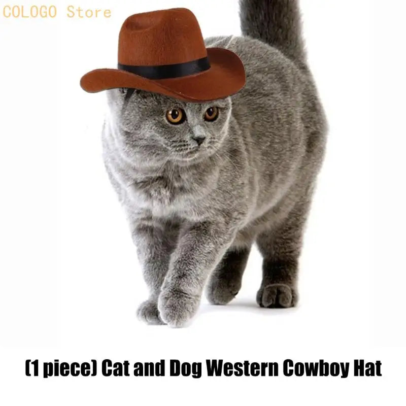 Western Denims Hat Dog Cats Nonwoven Comfortable Breathable Easyly Qme