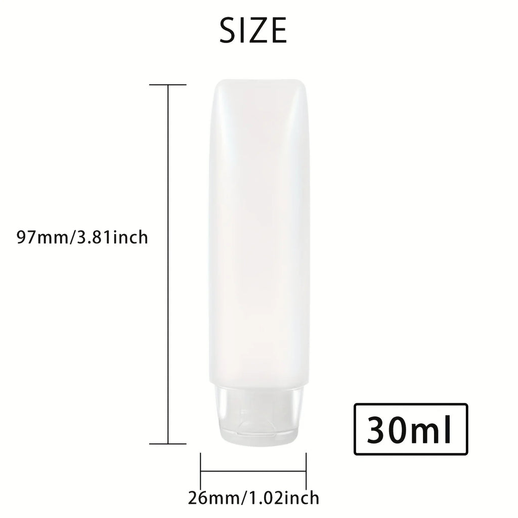 10pcs 30/50ml Empty Refillable Plastic Soft Travel Squeeze Tube Bottles Translucent Cosmetic Containers with Flip Cover Qme