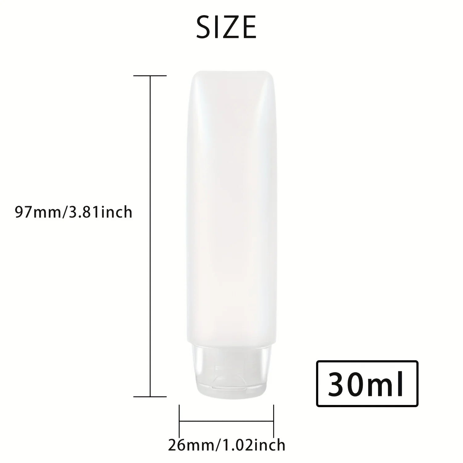 10pcs 30/50ml Empty Refillable Plastic Soft Travel Squeeze Tube Bottles Translucent Cosmetic Containers with Flip Cover Qme