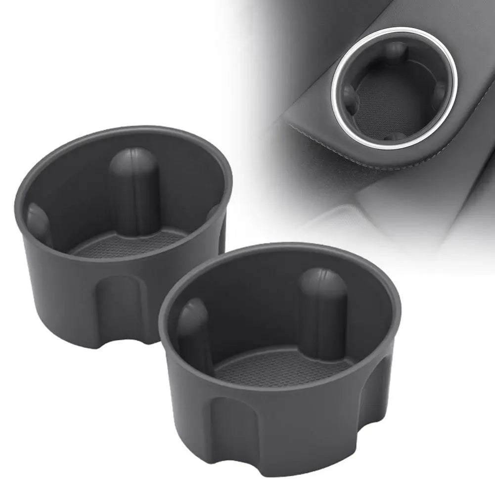 Water Cup Sleeves Tesla Model YL2026 Silicone Holder Insert Center Qme 1 set