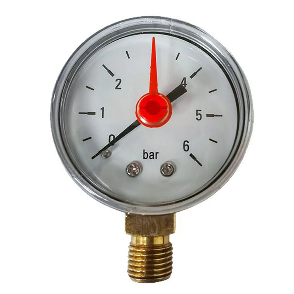 Y50 Radial Connection Pressure Gauge G1/4 Measuring Range 6Bar For Water Oil And Air For Domestic Heating Water Supply Systems Qme