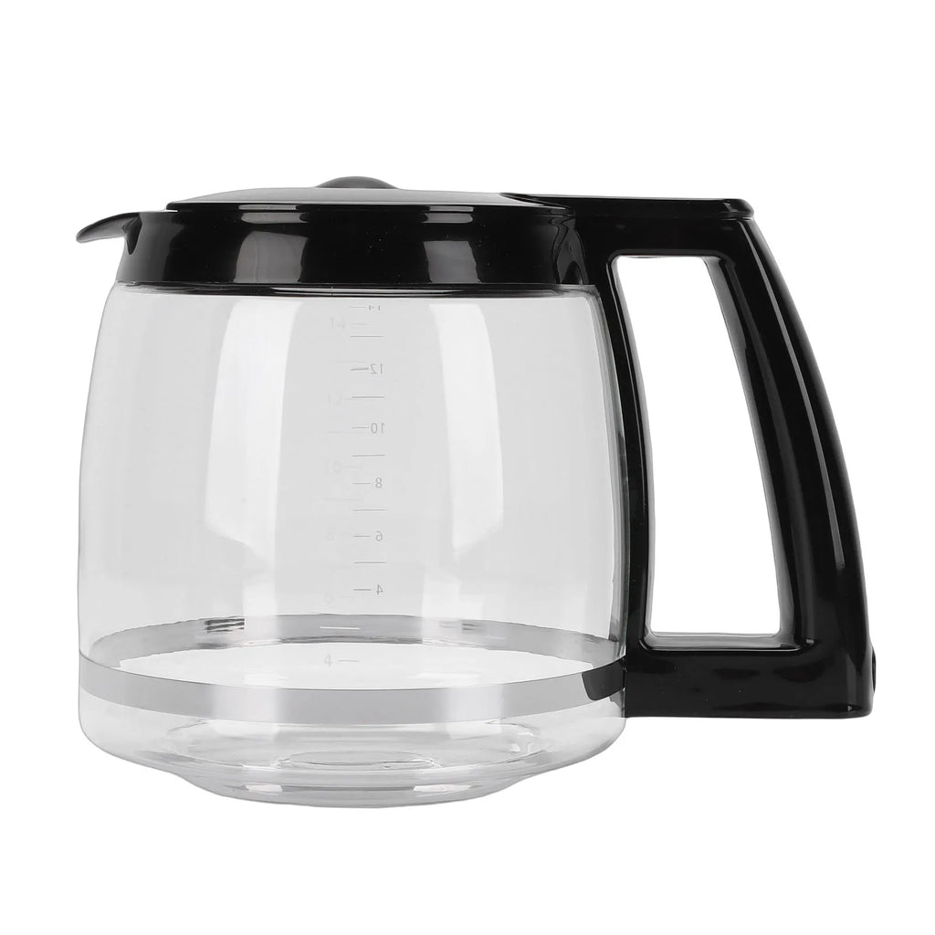 Glass Coffee Carafe Heat Resistant Coffee Pot Replacement Carafe with Handle Easy to Clean Coffee Maker Pitcher Qme for Cuisinart 14 Cup