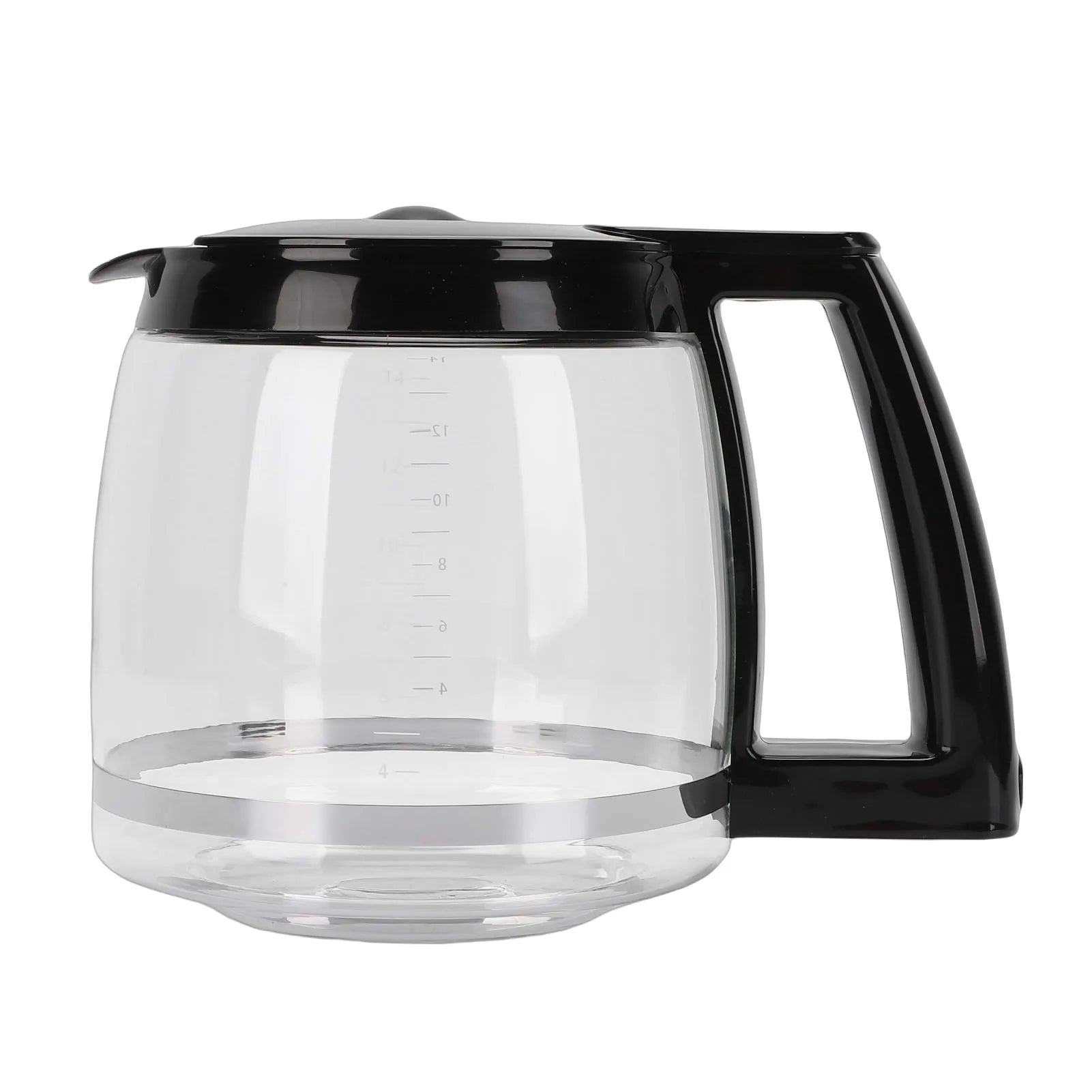 Glass Coffee Carafe Heat Resistant Coffee Pot Replacement Carafe with Handle Easy to Clean Coffee Maker Pitcher Qme for Cuisinart 14 Cup