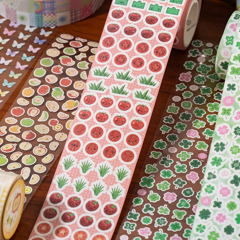 60mm*2m Cartoon food patterns Japanese Stationery stikcers PET Tape For Scrapbooking Planner Journaling Supplies Masking Tape Qme