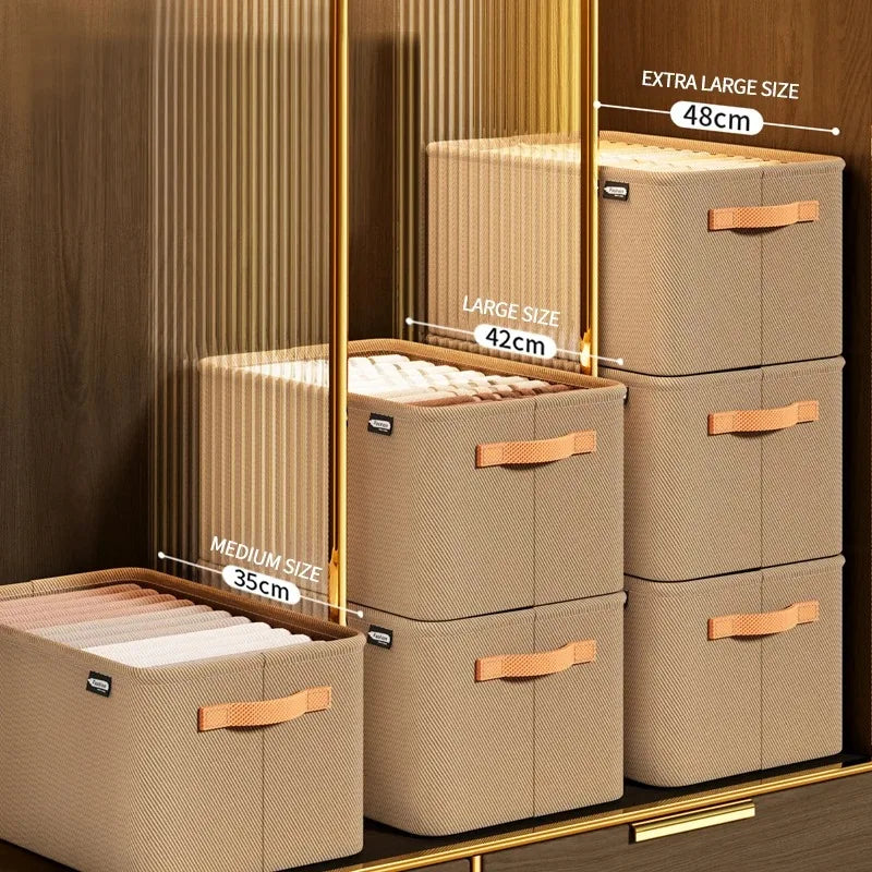 Storage Bag for Clothing Pants Storage Basket Home Dorm Use Thick Steel Frame Fabric Portable Large Capacity Foldable Storage Qme