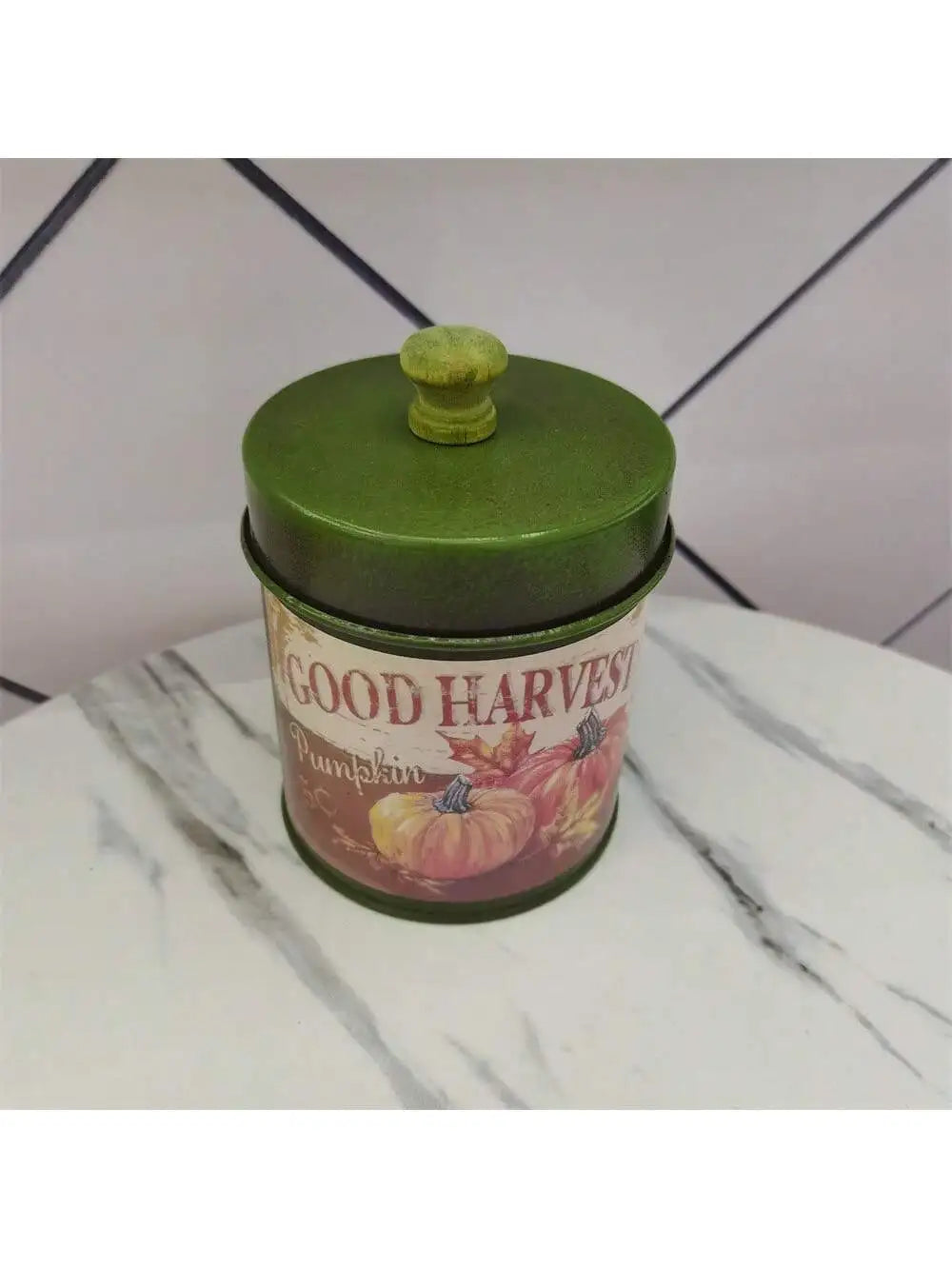 Creative Retro Vintage Storage Lid Iron Bucket Bar Display Ornaments Qme green