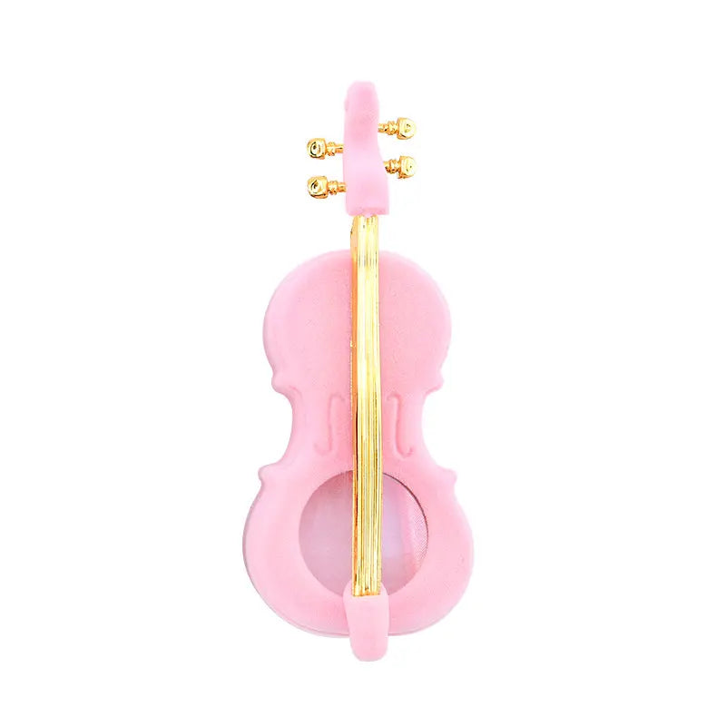 1 Piece unique Cello Gift Box Holder Jewelry box case Velvet Wedding Ring Box for Earrings Necklace Display & Packaging 2 colors Qme Pink