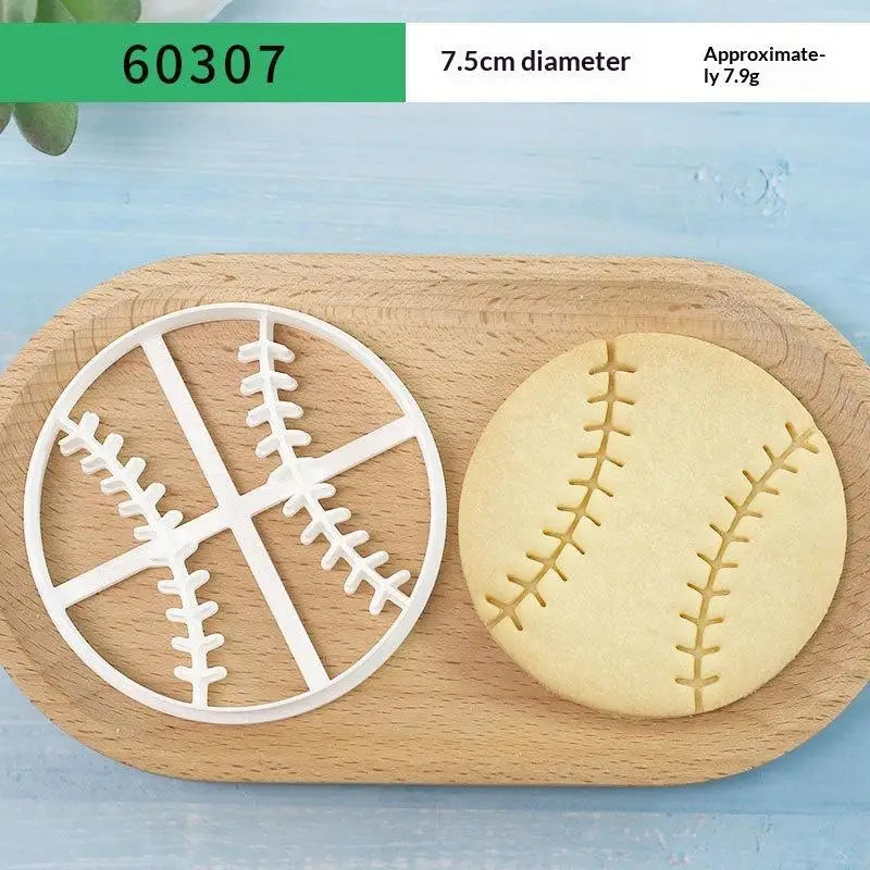 Sports Cookie Cutter Set: Football, Rugby, Basketball Shapes for Birthday Cake, Cupcake Decorations & Themed Baking Fun Qme G
