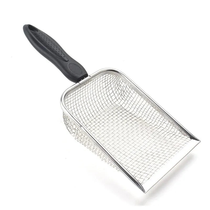 2X2mm Fine Pores Cat Sand Shovel Pet Supplies Stainless Steel Shovel Applicable Small Cat Litter Pet Feces Clean Filter Shovel Qme