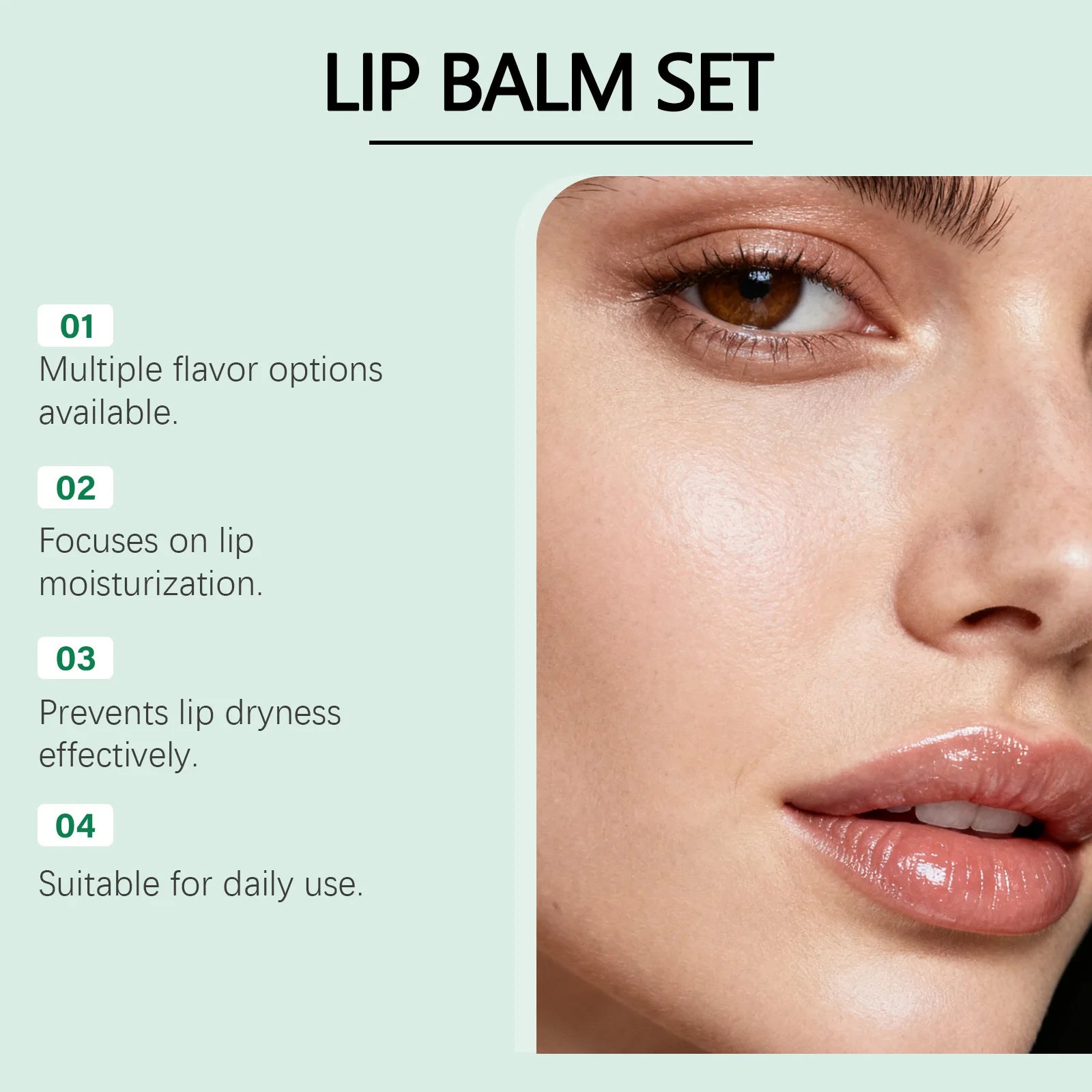10PCS/Box Christmas Lip Moisturizing Set Deep Moisturizing Lip Color Brightening Plump Lip Care Gift Set for Women Girls Qme