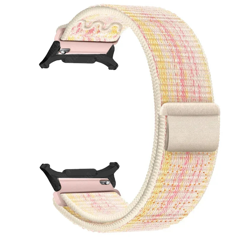 Nylon Solo Loop Strap for Samsung Galaxy Watch 7 Ultra 47mm Braided Band Bracelet for Galaxy 7 Ultra Quick Connector Watchband Qme Starlight colorful-B Galaxy Watch 7 Ultra