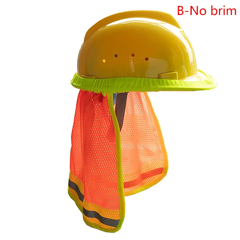 Summer Sun Shade Safety Hard Hat Neck Shield Helmets Reflective Brim Qme B