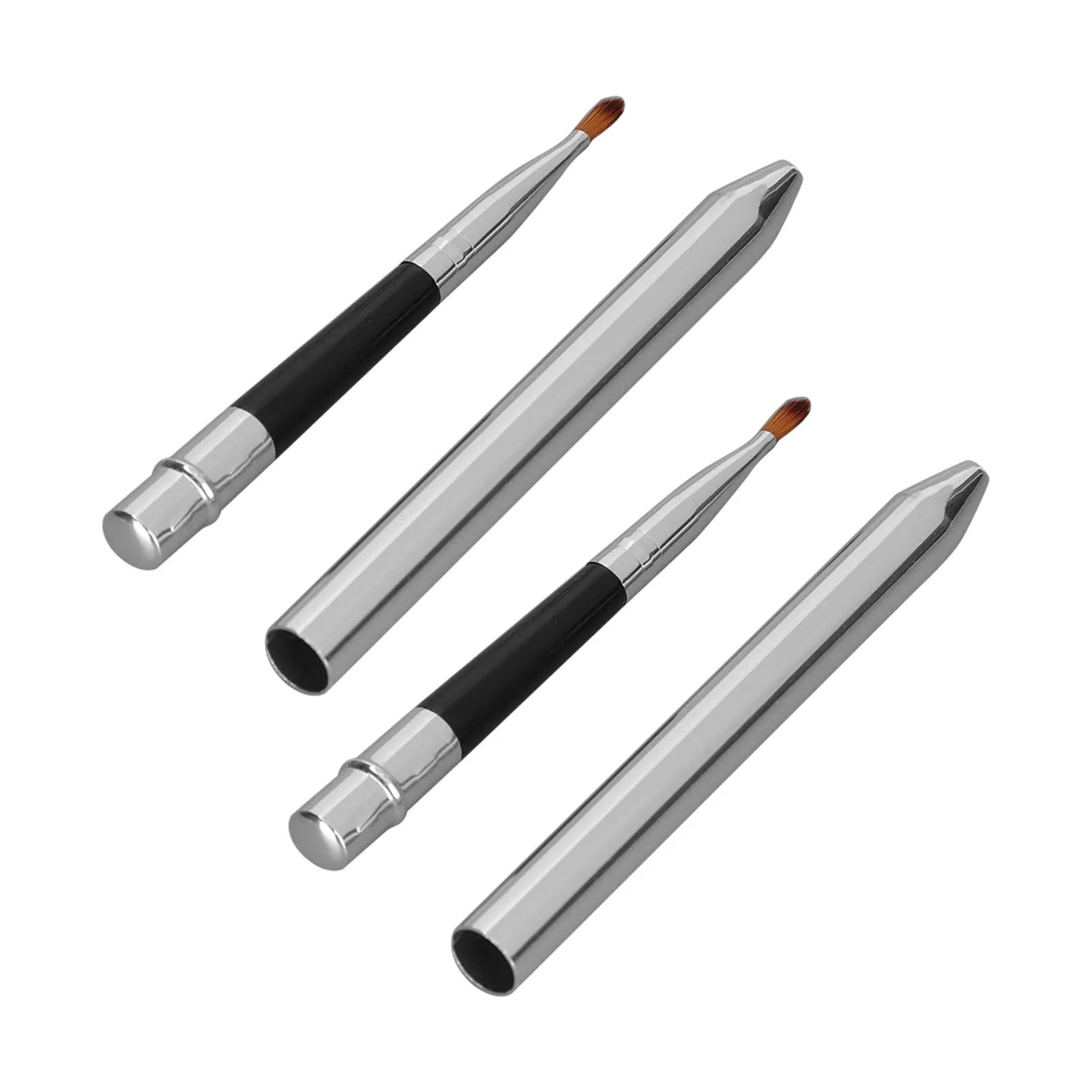Lip Brush Ergonomic Extended Sealing Design Small Easy Cleaning Single Head Aluminium Tube Lipstick Brush Lip Gloss Brush Qme