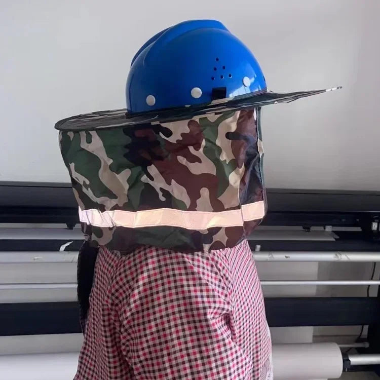 Reflective Stripe, Summer Sun Shade, Safety Hard Hat Neck Shield, Reflective Cap Cover for Construction Workers Qme Camouflage No safety helmet
