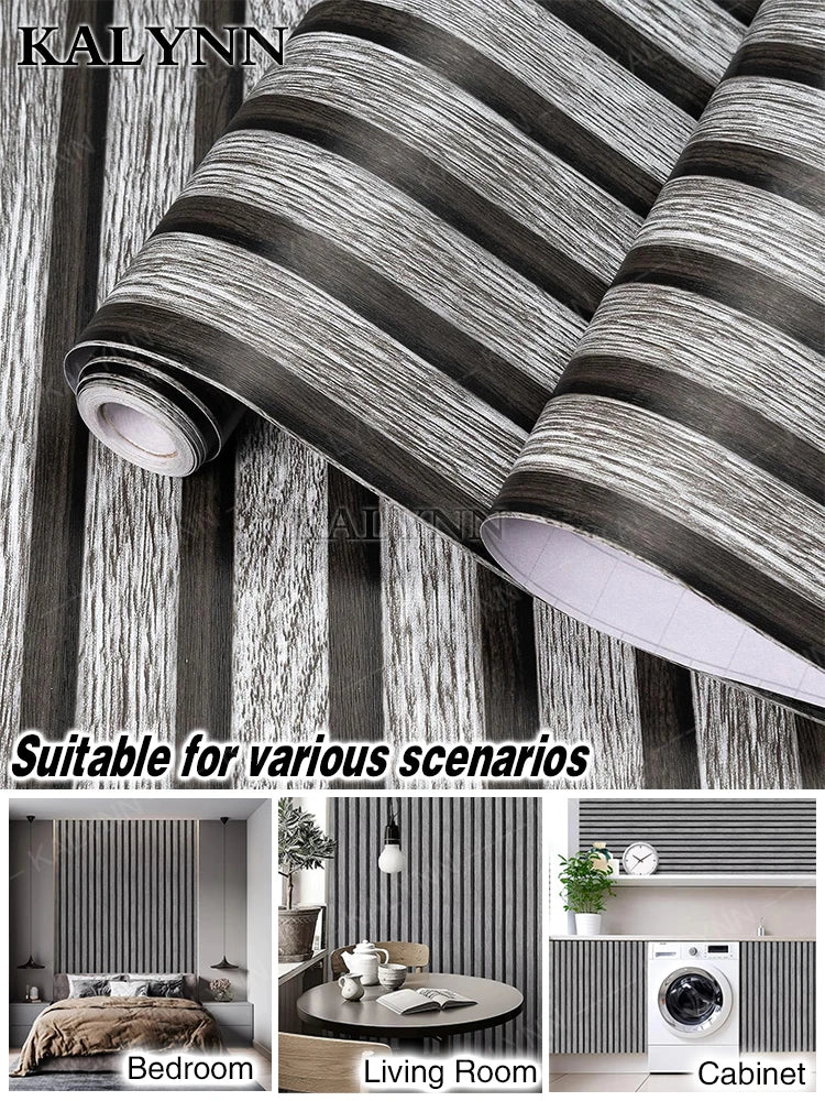 Vintage Contact Paper Many Peel Stick Self Adhesive Wallpaper Qme Grating Stripe5A 16FTx17in(5mx45cm)