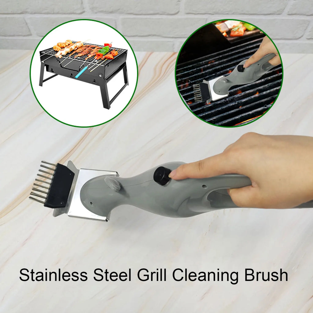 BBQ Grill Steam Cleaning Brush with Water Spray Grill Cleaner Brush Barbecue Cleaning Tool for Outdoor Kitchen Accessories Qme