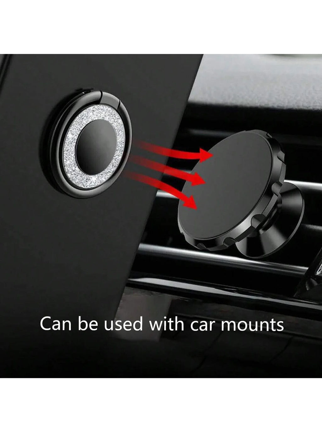 Round Foldable Zinc Alloy Phone Ring Holder 360 1 Rotating Magnetic Qme