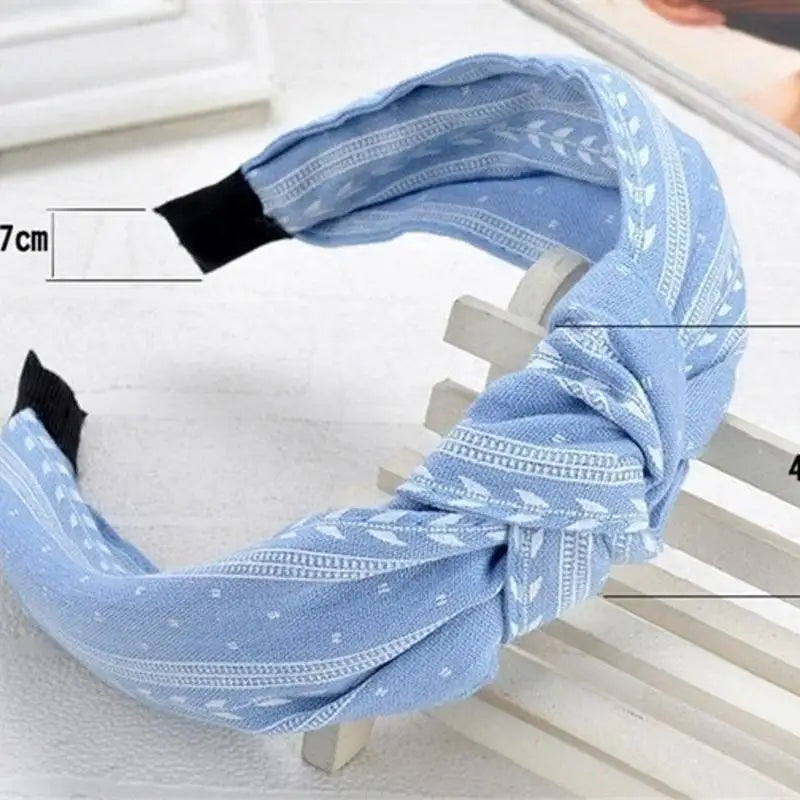Elegant Knotted Leaf Wide Fabric Headband Hair Hoop Women Girls Beach Qme
