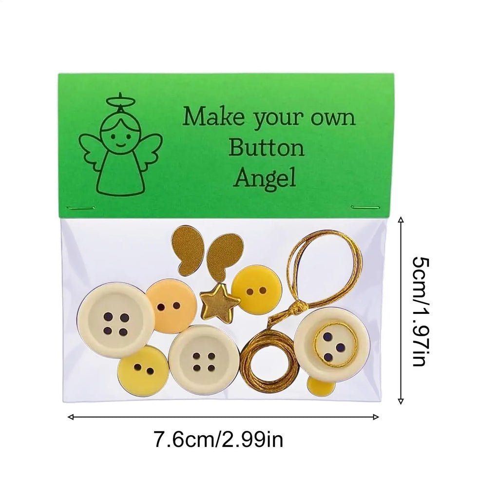 Button Christmas Tree Ornament Kits Snowman Handmade Parties Qme