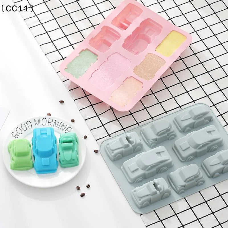 4 6 8 Cavities Car Train Silicone Mold Vehicles Crayon Making Qme