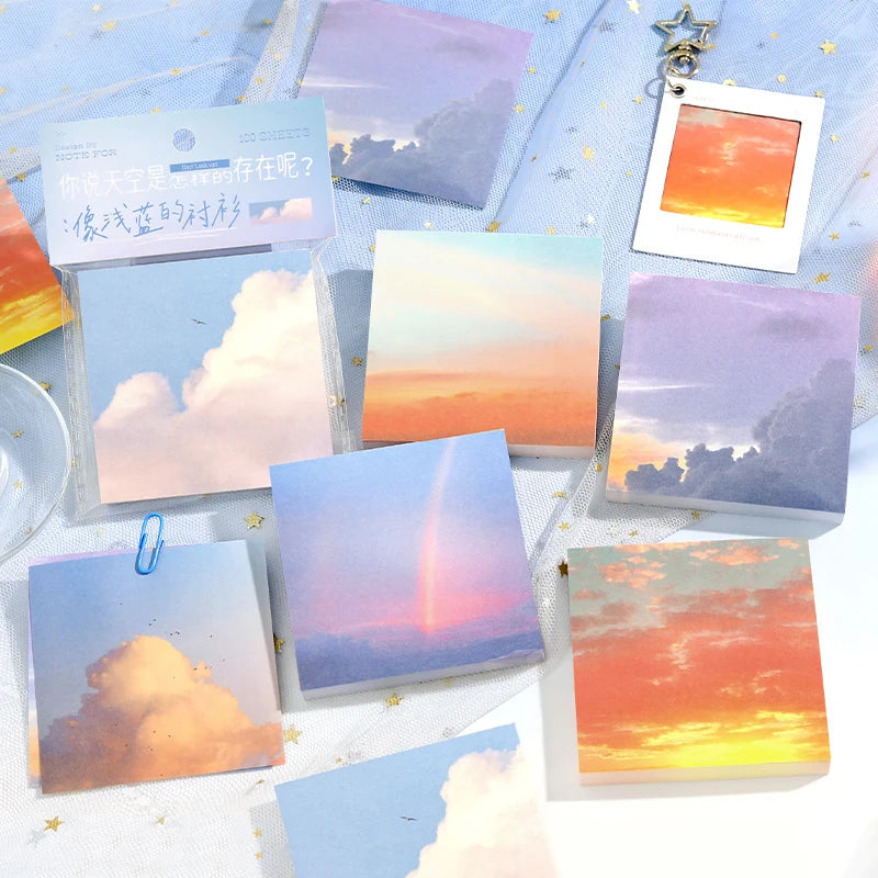 Ins Colorful Clouds To Do List 100/600 Sheets planner Student Long Style Note Paper Memo Pad Stationery School Supplies Qme All