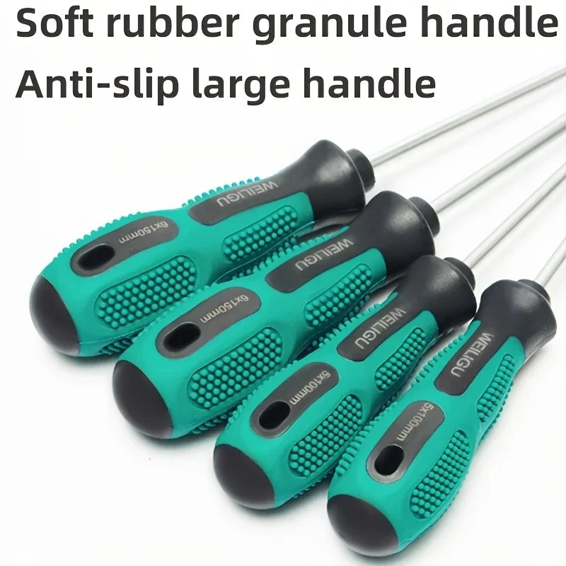 Magnetic Screwdriver Slotted/Flat Head And 3mm-6mm Phillips Tips Screwdriver Non-Slip For Repair Improvement Craf Length 3 "- 4" Qme