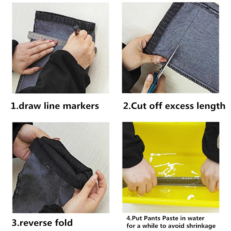 2M-5M Self-Adhesive Pants Paste Iron on Pants Edge Shorten Self-Adhesive Pants Mouth Repair Paste Hem Tape for Jeans Trousers Qme