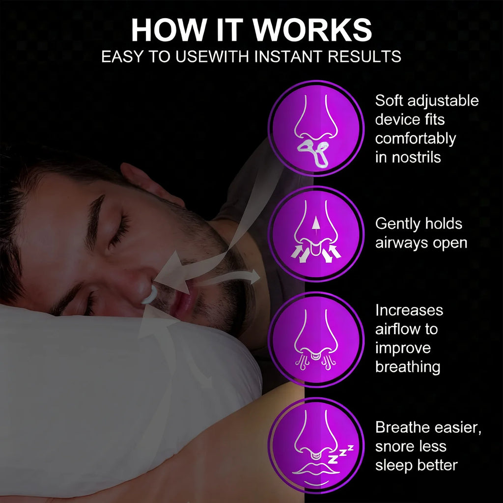 Stop Snoring Device Silicone Elastic Nose Clip Anti-snoring Supplies Qme