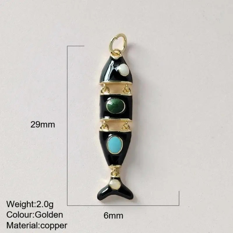 Fashion Cute Colored Enamel Fish Charms Jewelry Making Supplies