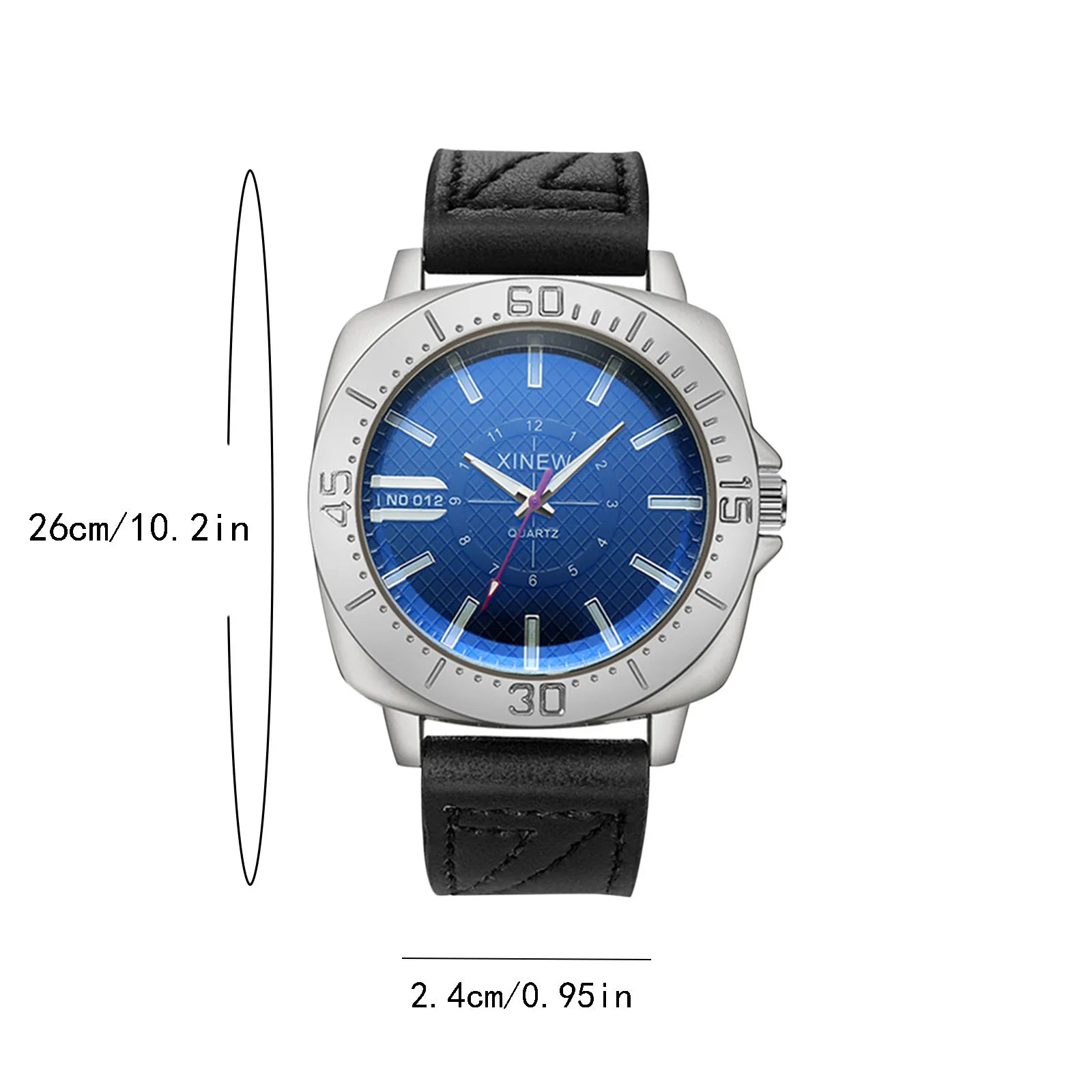 Male Hig-end Fashion Simple Business Leather Band Strap Glass Minimalist Round Dial Versatile Daily Outgoing Quartz Wrist Watch Qme