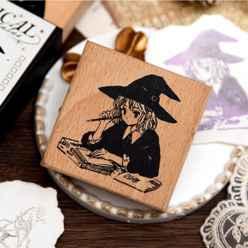 Magical Fairy Tales Handbook Seal DIY Retro Literary Daily Decoration Wooden Seal stamp Creative Stationery stamp wooden stamp Qme