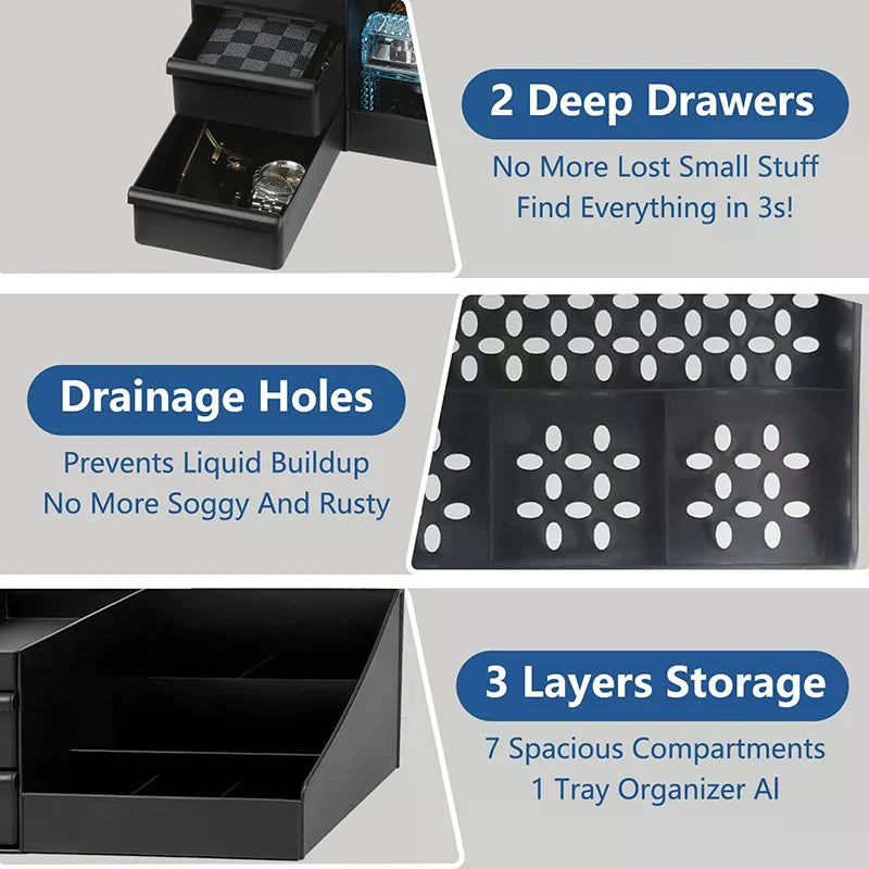 Cologne Organizer Men Holder Dresser Perfume Stand Bathroom Qme
