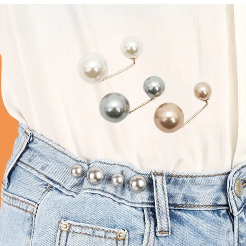 Double Pearl Brooch Pins Anti-fade Exquisite Elegant Brooches Women Qme
