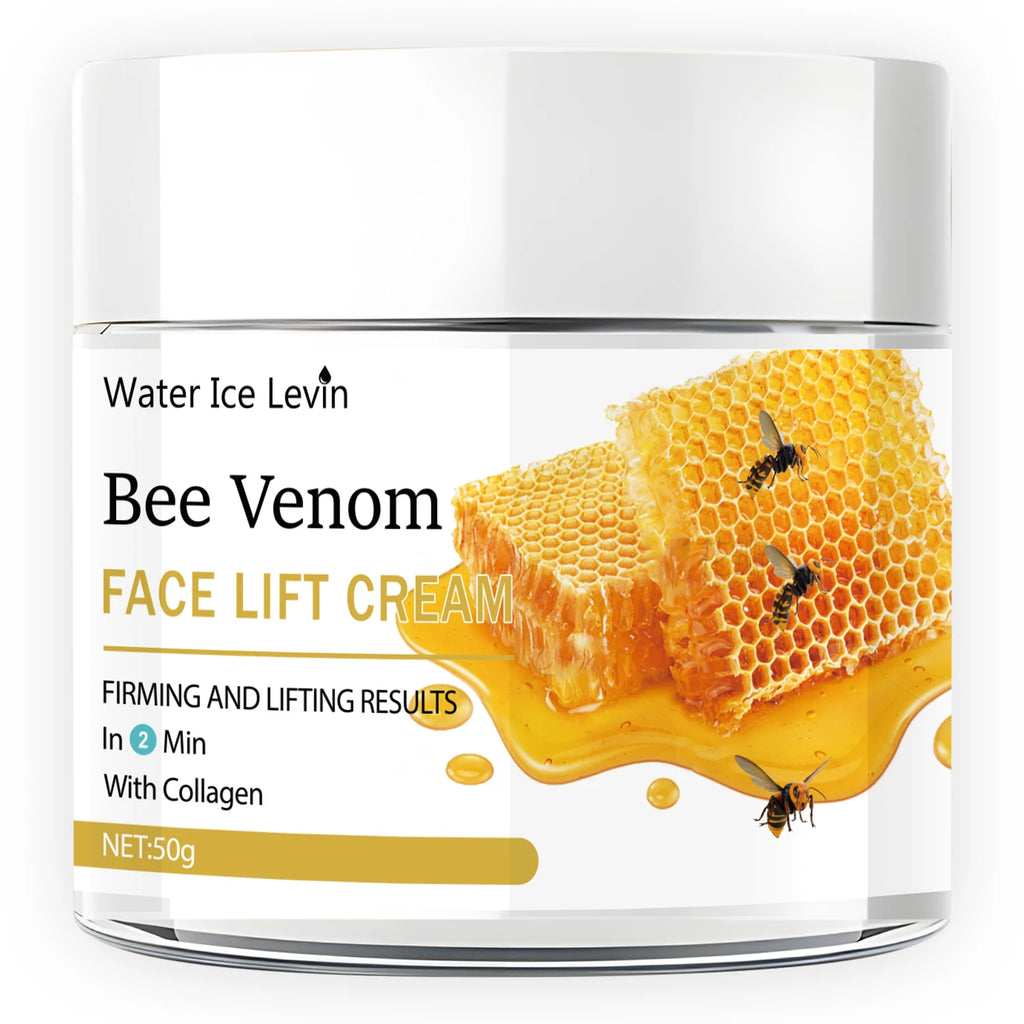 Bee Venom Skin Tightening and Lifting Cream, 50g - Moisturizes and Smooths Skin, Makes Skin Look Young and Radiant, Scented, Suitable for All Skin Types, Moisturizing Cream. | Glossy Skin Effect. Qme One Bottle 50g