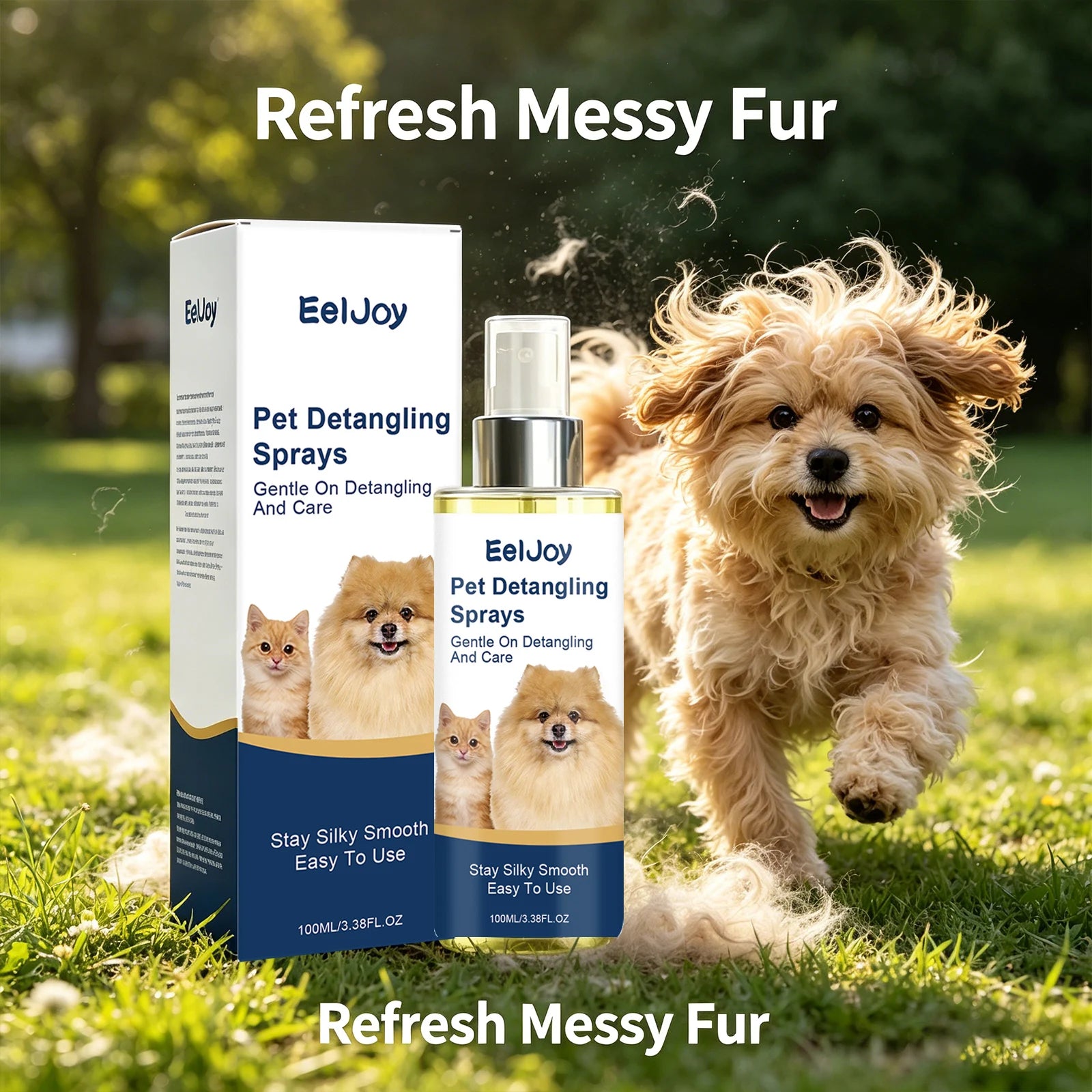 Pet Hair Care Spray Moisturizing Cleaning Dirt Reduce Knotting Smoothing Hair Natural Shine Refreshing Fragrance Pet Conditioner Qme