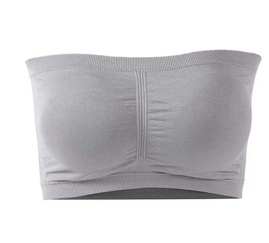 Double Layers Plus Size Strapless Bra Bandeau Tube Removable Padded Top Stretchy Seamless Bandeau Bra Boob Crop Spaghetti Strap Qme