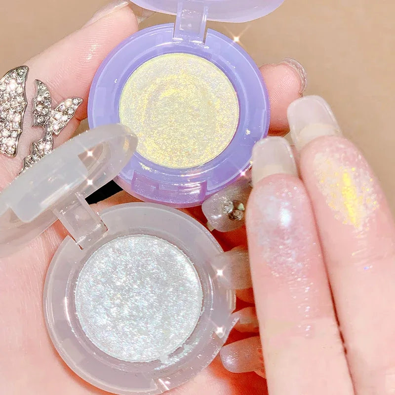 Peach Highlighter Eyeshadow Palette Diamond Glitter Mashed Potatoes Highlighter Gel Face Body Brighten Natural Contour Make up Qme