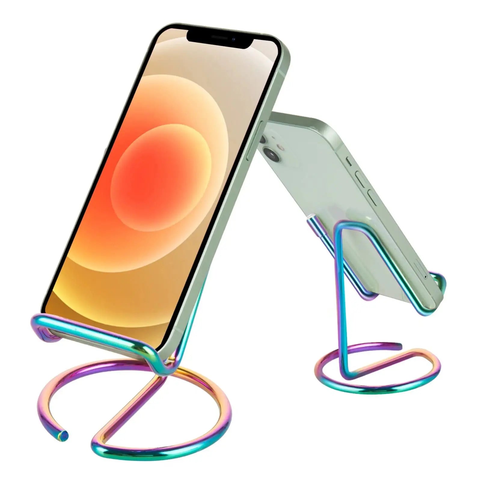 Cell Phone Stand for Desk, Business Card Holder,Cute Metal Cell Phone Stand, Metal Wire Cellphone Cradle Dock for Phone Tablet Qme MULTICOLOR