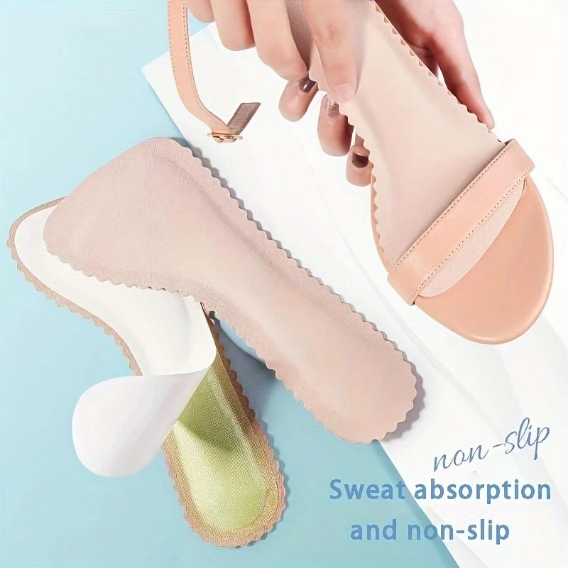Self-Adhesive Sandal Insoles,Anti-Slip Breathable Shoe Pads for Heels,Open-Toe Shoes,Sweat-Absorbent Foot Cushions Qme