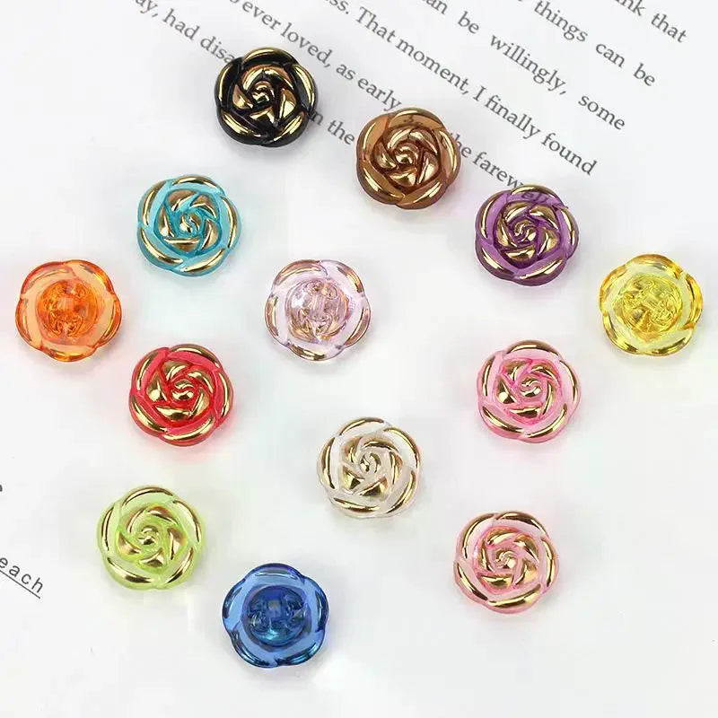 Pcs Durable Acrylic Buttons in Rose Design for Clothing Crafting Qme