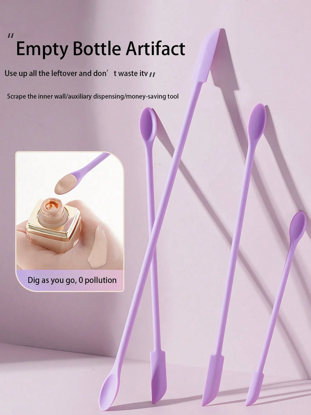 1/3Pcs Silicone Empty Bottle Scraper With Black Scraper, Foundation Scraper, Tiny Lotion Jar Scraper to Get Last of Makup Qme